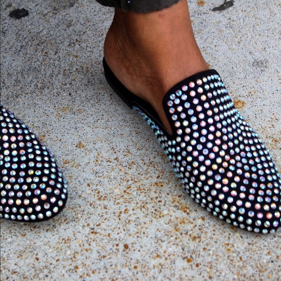 Blinged Mule Back Out Flats - Picture 3 of 4